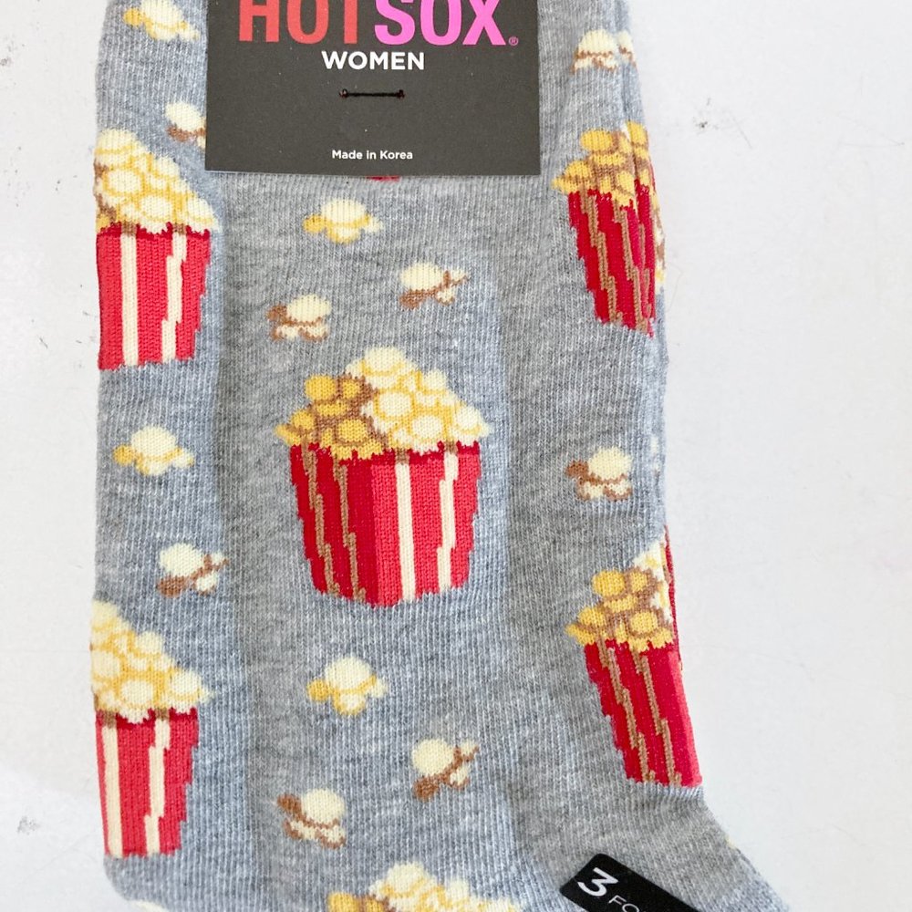 NEW Hot Sox Womens Lot Fun Food Theme 5 Pr Socks PBJ Sandwich Popcorn Egg Bacon - Picture 6 of 7